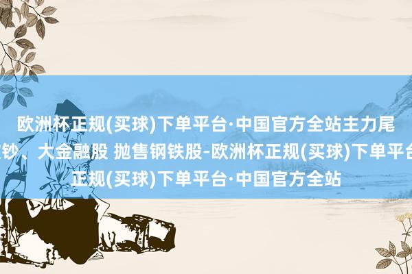欧洲杯正规(买球)下单平台·中国官方全站主力尾盘执续加仓大破钞、大金融股 抛售钢铁股-欧洲杯正规(买球)下单平台·中国官方全站