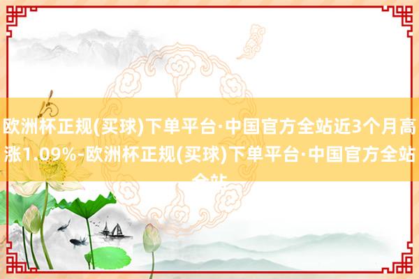 欧洲杯正规(买球)下单平台·中国官方全站近3个月高涨1.09%-欧洲杯正规(买球)下单平台·中国官方全站