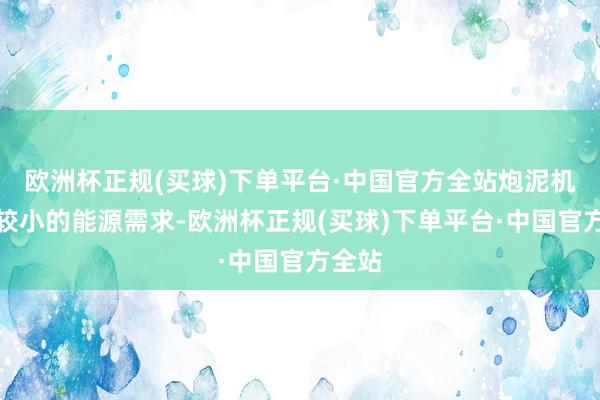 欧洲杯正规(买球)下单平台·中国官方全站炮泥机凭借较小的能源需求-欧洲杯正规(买球)下单平台·中国官方全站
