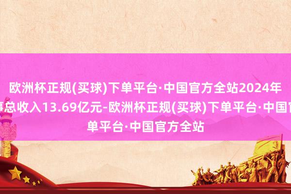 欧洲杯正规(买球)下单平台·中国官方全站2024年公司竣事总收入13.69亿元-欧洲杯正规(买球)下单平台·中国官方全站