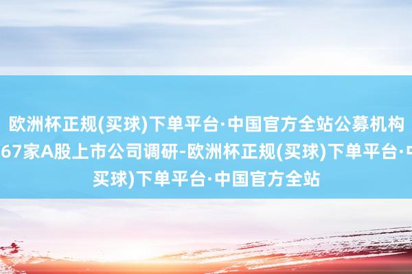 欧洲杯正规(买球)下单平台·中国官方全站公募机构盘算参与到167家A股上市公司调研-欧洲杯正规(买球)下单平台·中国官方全站