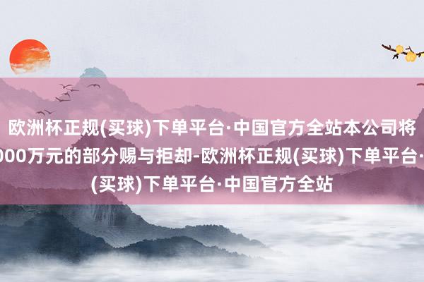 欧洲杯正规(买球)下单平台·中国官方全站本公司将有权对跳跃1000万元的部分赐与拒却-欧洲杯正规(买球)下单平台·中国官方全站