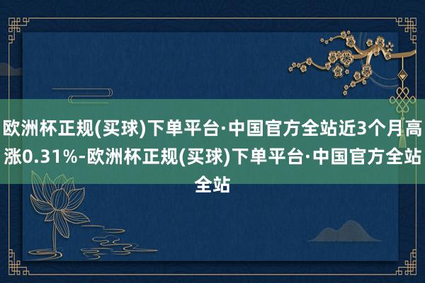 欧洲杯正规(买球)下单平台·中国官方全站近3个月高涨0.31%-欧洲杯正规(买球)下单平台·中国官方全站